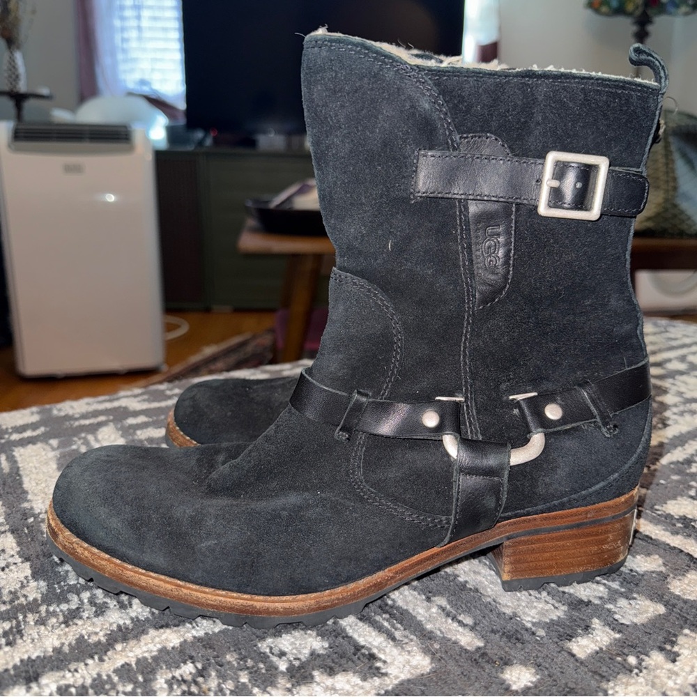 UGG Black Combat Moto Boots